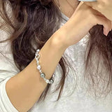 French Vintage Grey Pearl Bracelet Women Jewelry