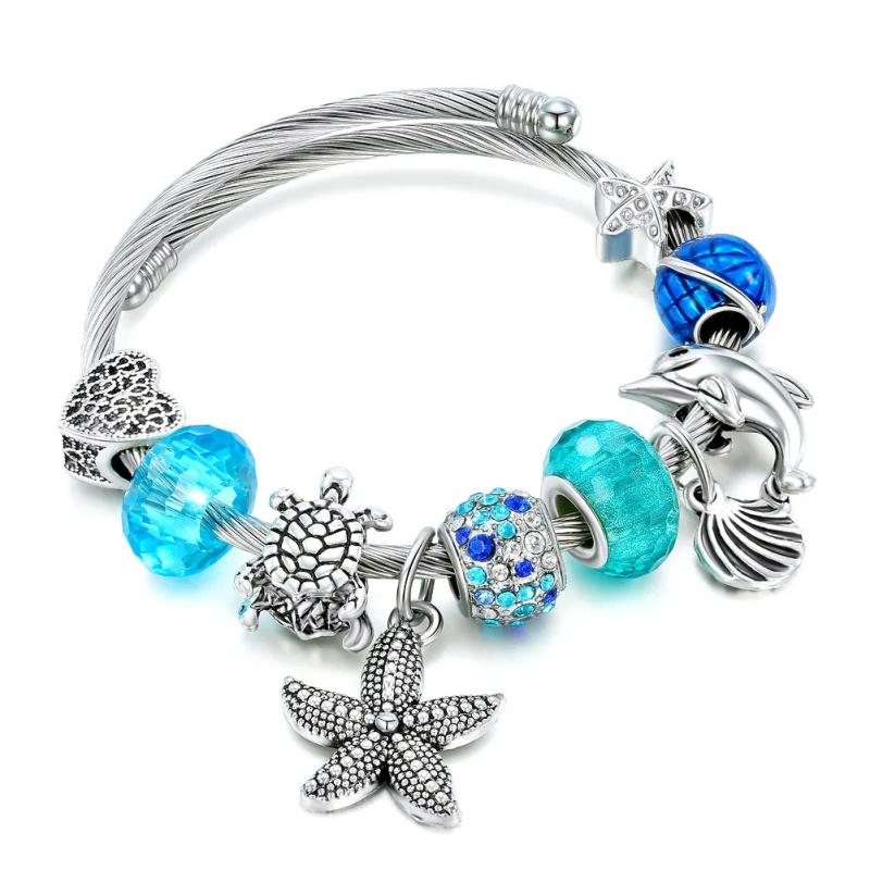 Sea Animal Beads Bracelet Women Starfish Seashell Pendant Bracelet