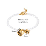 French Sweet Pearl Bracelet with Flower Charm Bangle for Women