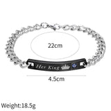 Zircon Her King Queen Bracelets - Bangle Bracelet Jewelry Gift
