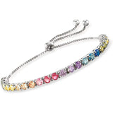 Adjustable Colorful Zirconia Tennis Bracelets for Women Ladies