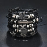 Men's Punk Rivet Leather Bracelet