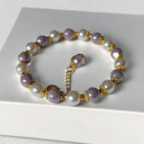 DIY Purple Shell Pearl Bracelet for Women - Tarnish Crystal Jewelry