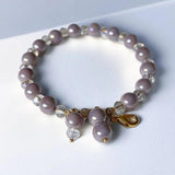 DIY Purple Shell Pearl Bracelet for Women - Tarnish Crystal Jewelry