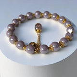 DIY Purple Shell Pearl Bracelet for Women - Tarnish Crystal Jewelry