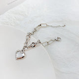 316L Stainless Steel Bracelet Chain Heart Charm for Women