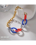 316L Stainless Steel Leaf Charm Bracelet Acrylic Splicing for Women Girls