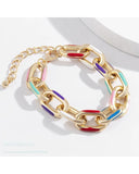 316L Stainless Steel Leaf Charm Bracelet Acrylic Splicing for Women Girls