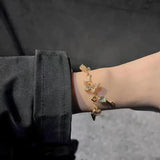Charming Bracelet Women Jewelry Butterfly Heart Pink Lovely Girly Heart Bracelet