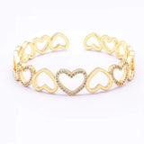 Romantic Hollow Stitching Women Adjustable Heart Bracelet