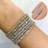 JMK CZ Bangle Bracelets Rings Set Women Bridal Jewelry Sets