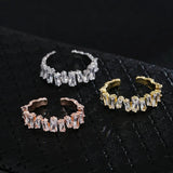 JMK CZ Bangle Bracelets Rings Set Women Bridal Jewelry Sets