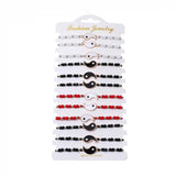 12Pcs Yin Yang Tai Chi Charm Bracelets Braided Rope Gift