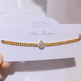 Water Droplets Charm Bracelets with Cuban Chain for Women