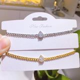 Water Droplets Charm Bracelets with Cuban Chain for Women