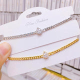 Water Droplets Charm Bracelets with Cuban Chain for Women