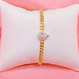Water Droplets Charm Bracelets with Cuban Chain for Women