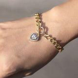 Womens Heart Charm Bracelet CZ Love Bracelet Jewelry