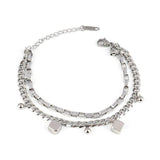 Stainless Steel Bracelet Geometric Punk Bead Charms Chain Bracelet