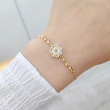 Zircon Flower Adjustable Charm Bracelet for Women