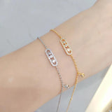 CZ Bracelet Thin Chain Link Women's Charm Jewelry