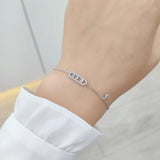 CZ Bracelet Thin Chain Link Women's Charm Jewelry