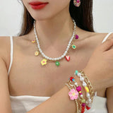 Tropical Fruit Charm Bracelet Mix with Gems