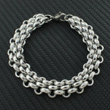 Silver Stainless Steel Crystal Bracelet for Man & Woman BKC19