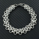 Silver Stainless Steel Crystal Bracelet for Man & Woman BKC19