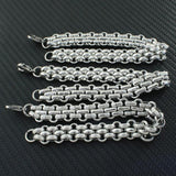 Silver Stainless Steel Crystal Bracelet for Man & Woman BKC19