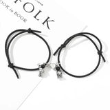 2Pcs Magnetic Couple Bracelets with Spaceman Pendant Charm Gift