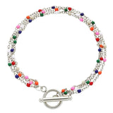 Bohemian Multilayers Stainless Steel Enamel Beads Chain Bracelet
