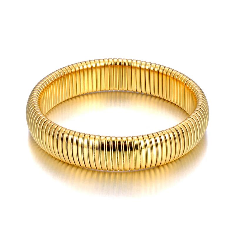 Waterproof Stainless Steel Elastic Metal Bangle for Women