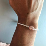 925 Snake Chain Bracelet with Heart Clasp for European Charm Beads