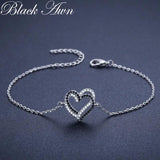 AWN Hot Heart Silver Charm Bracelet Women Wedding Jewelry