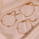Sunburst Textured Charm Chain Bracelet for Women