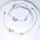 CZ Butterfly Charm Bracelet Dainty Jewelry