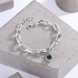 Mewanry Crown Love Green Zircon Bracelet Vintage Charming Birthday