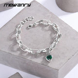 Mewanry Crown Love Green Zircon Bracelet Vintage Charming Birthday