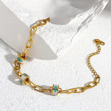 Stainless Steel Evil Eye Charm Bracelet for Women