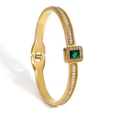 Crystal Zircon Stainless Steel Bangles for Women