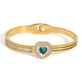 Crystal Zircon Stainless Steel Bangles for Women