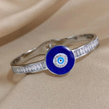 Vintage Evil Eye Bracelet Good Luck Charm Zircon Enamel Eye Bracelet for Women