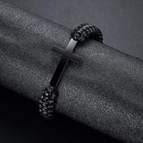 Cross Charm Bracelet Braided Rope Unisex Jewelry