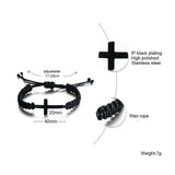 Cross Charm Bracelet Braided Rope Unisex Jewelry