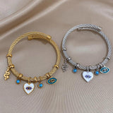 Evil Eye Snake Tassel Bracelet Stainless Steel