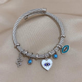 Evil Eye Snake Tassel Bracelet Stainless Steel