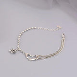 Silver Bracelets Chain LOVE Heart Star Party Jewelry Girl