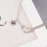 Silver Bracelets Chain LOVE Heart Star Party Jewelry Girl