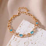 Zircon Heart Stainless Steel Chain Bracelet Plated Charm Bracelets